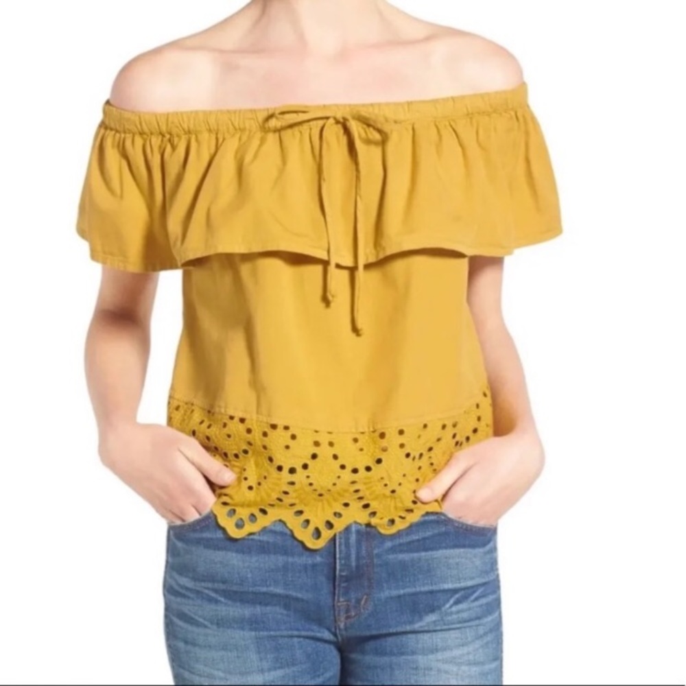 Madewell | Eyelet Off-the-Shoulder Top